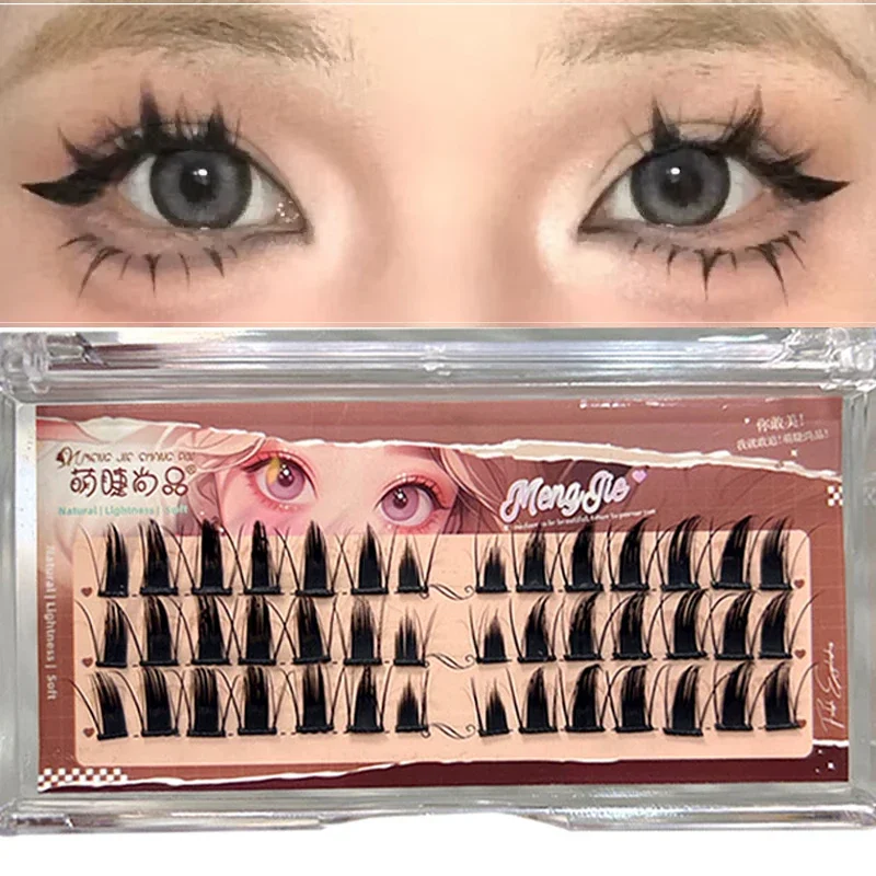 Eyelash Extension Single Lash - 小悪魔つけまつげホットマンガ再利用可能な偽ラッシュ厚いミンクの毛湾曲した単一の個別のクラスター目の延長ツール