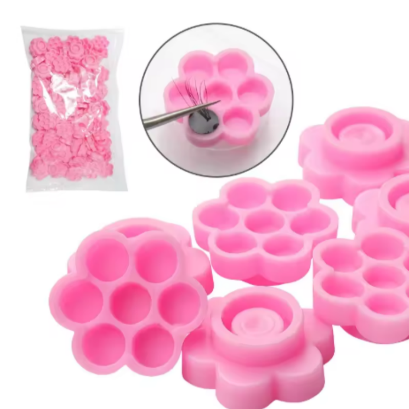 まつげエクステ用ピンクフラワーグルー、遅延カップ、タトゥー用 - Lash Tray Organizer のレビューと価格
