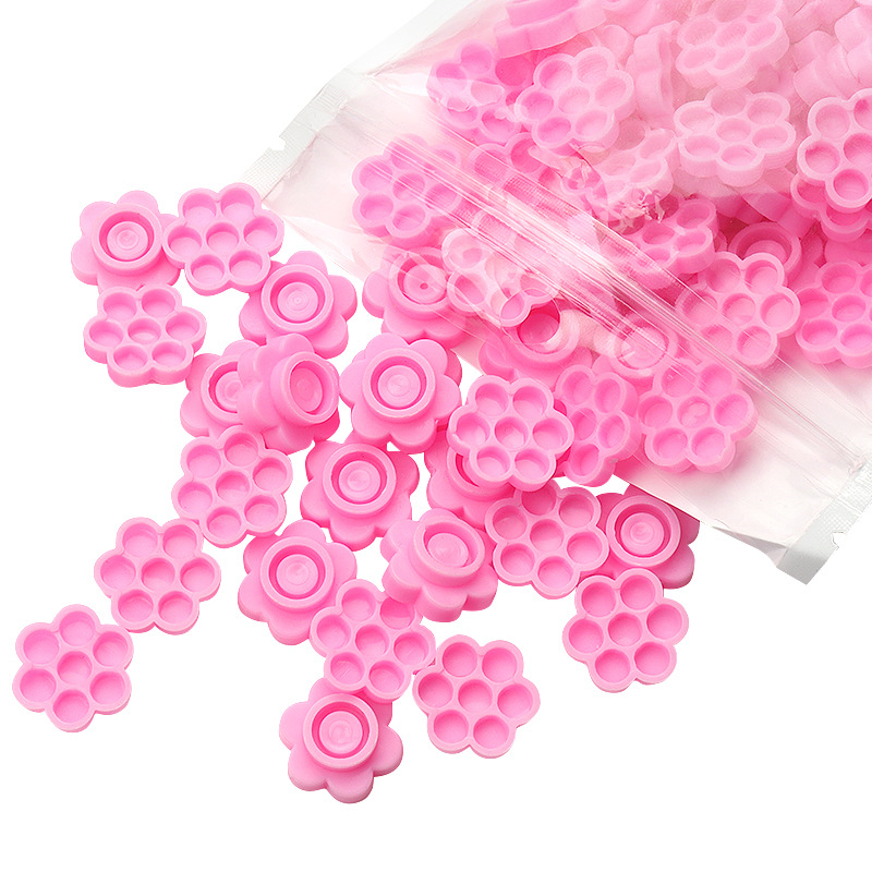 100 個ピンクの花の接着剤遅延カップグラフティングまつげメ - Eyelash Extension Jakarta のレビューと価格