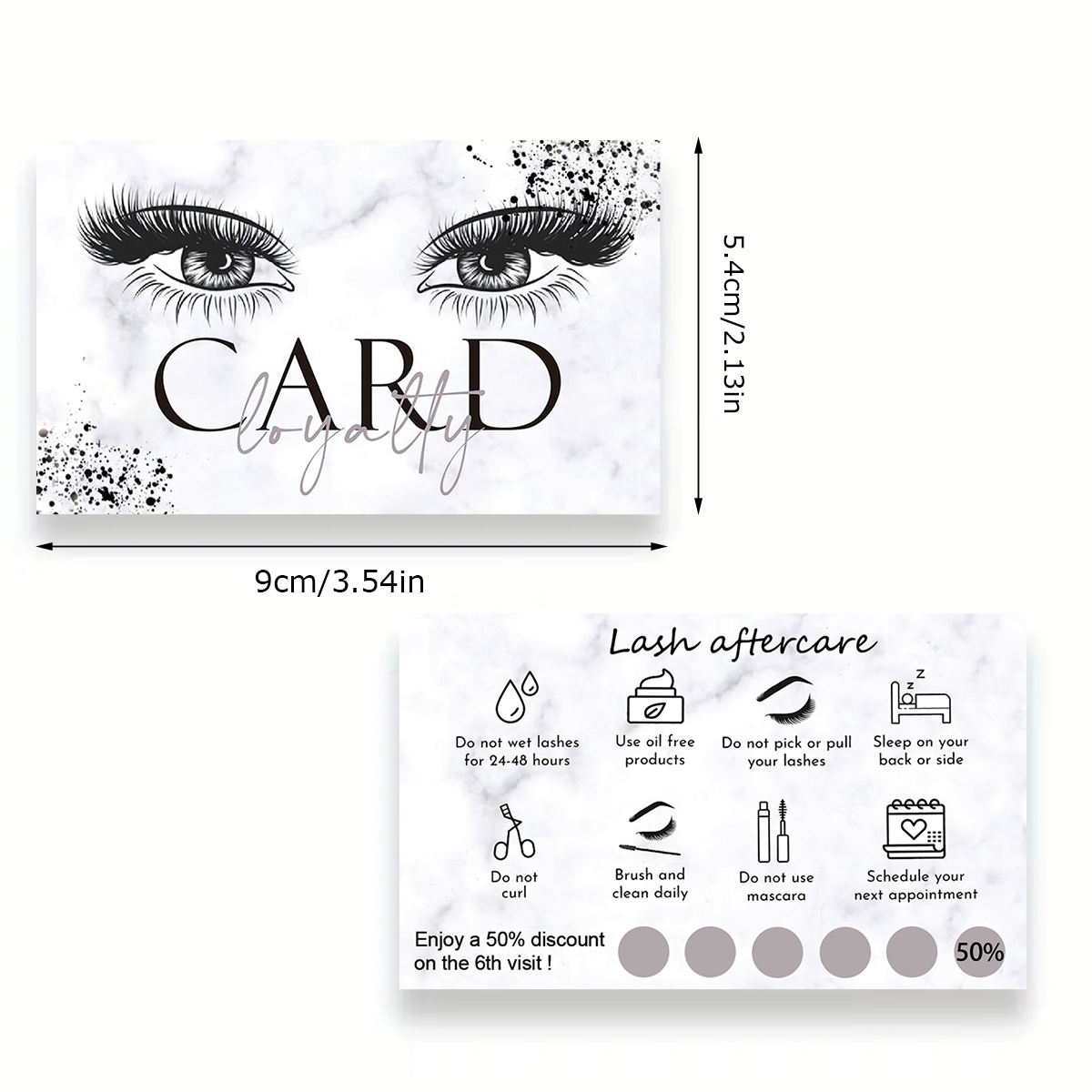 50 ピース/ロット大理石まつげアフターケアカードラッシュ名 - Lash Mapping Sticker のレビューと価格
