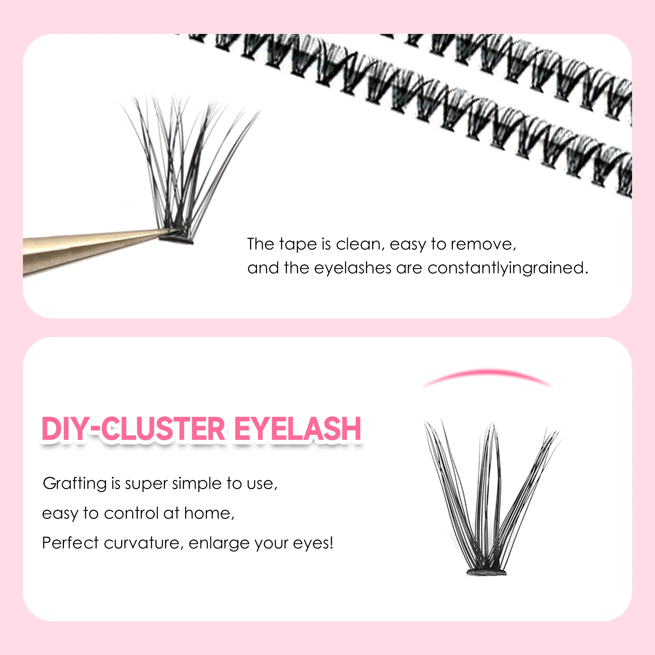 DIYまつげエクステキット,200個,クラスター,接着剤とシ - Eyelash Extension Jakarta のレビューと価格
