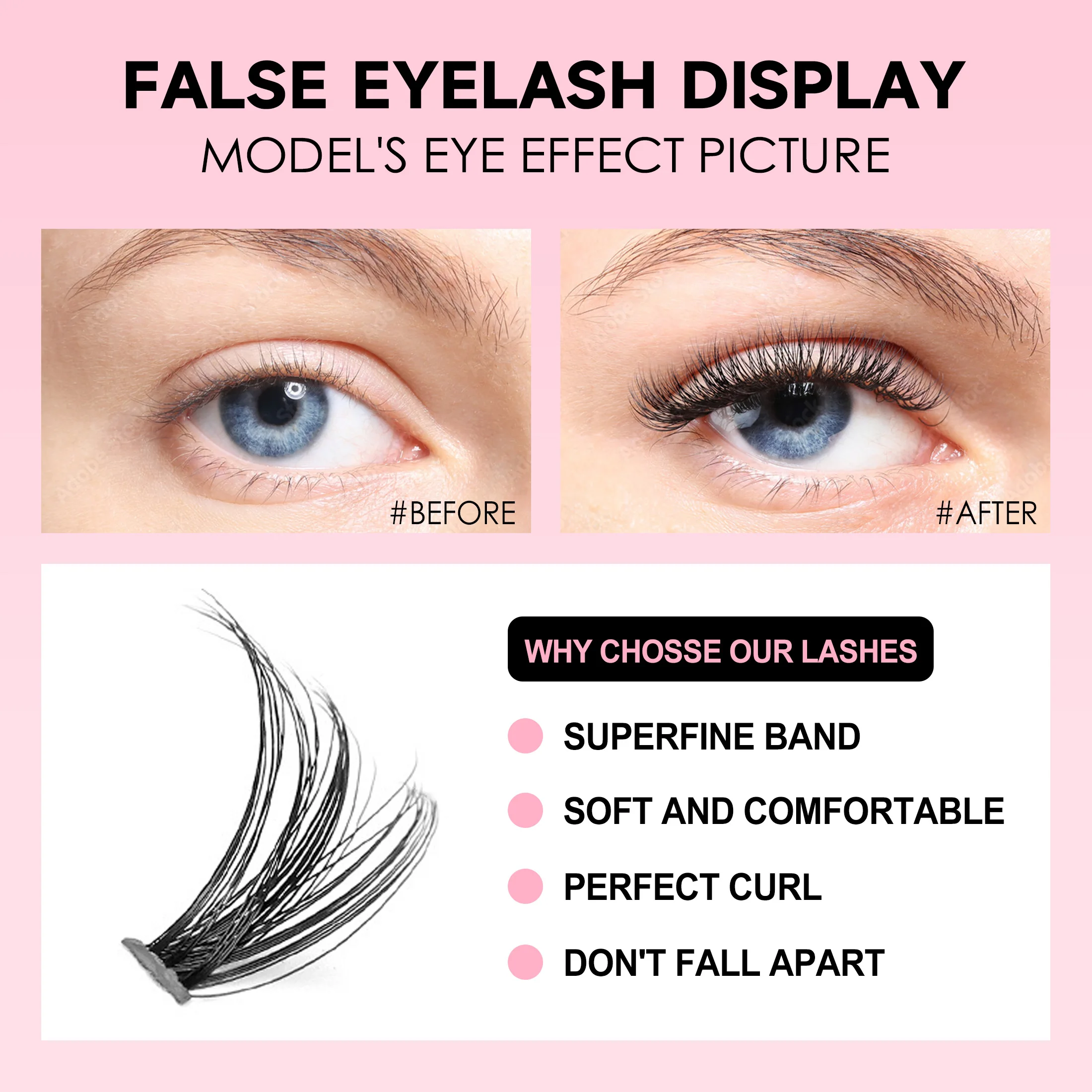DIYまつげエクステキット,200個,クラスター,接着剤とシ - Eyelash Extension Jakarta のレビューと価格