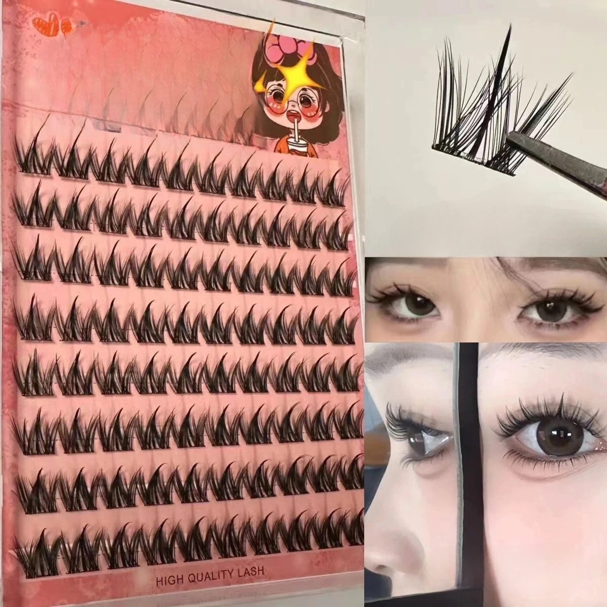 100個入り ナチュラルな自己粘着性まつげクラスター 再利用 - Eyelash Extension No 11 のレビューと価格